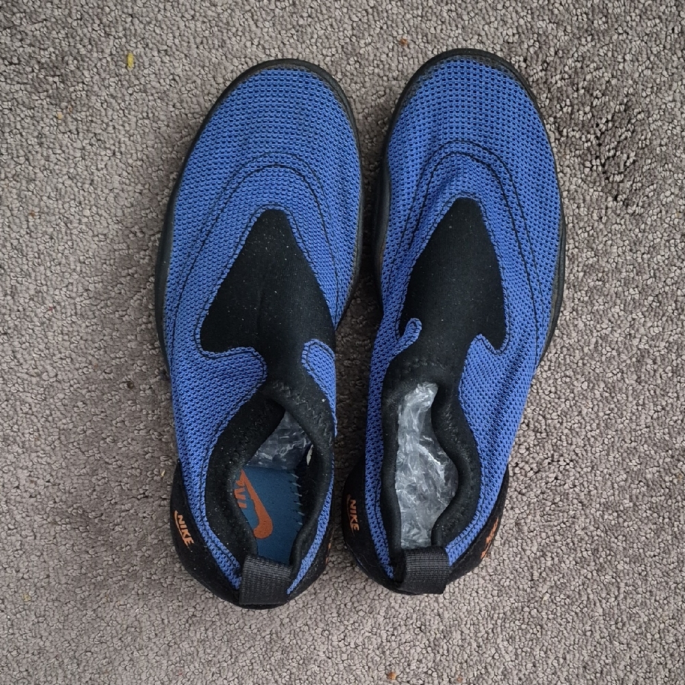 Nike Black and Blue Mesh Slip-Ons